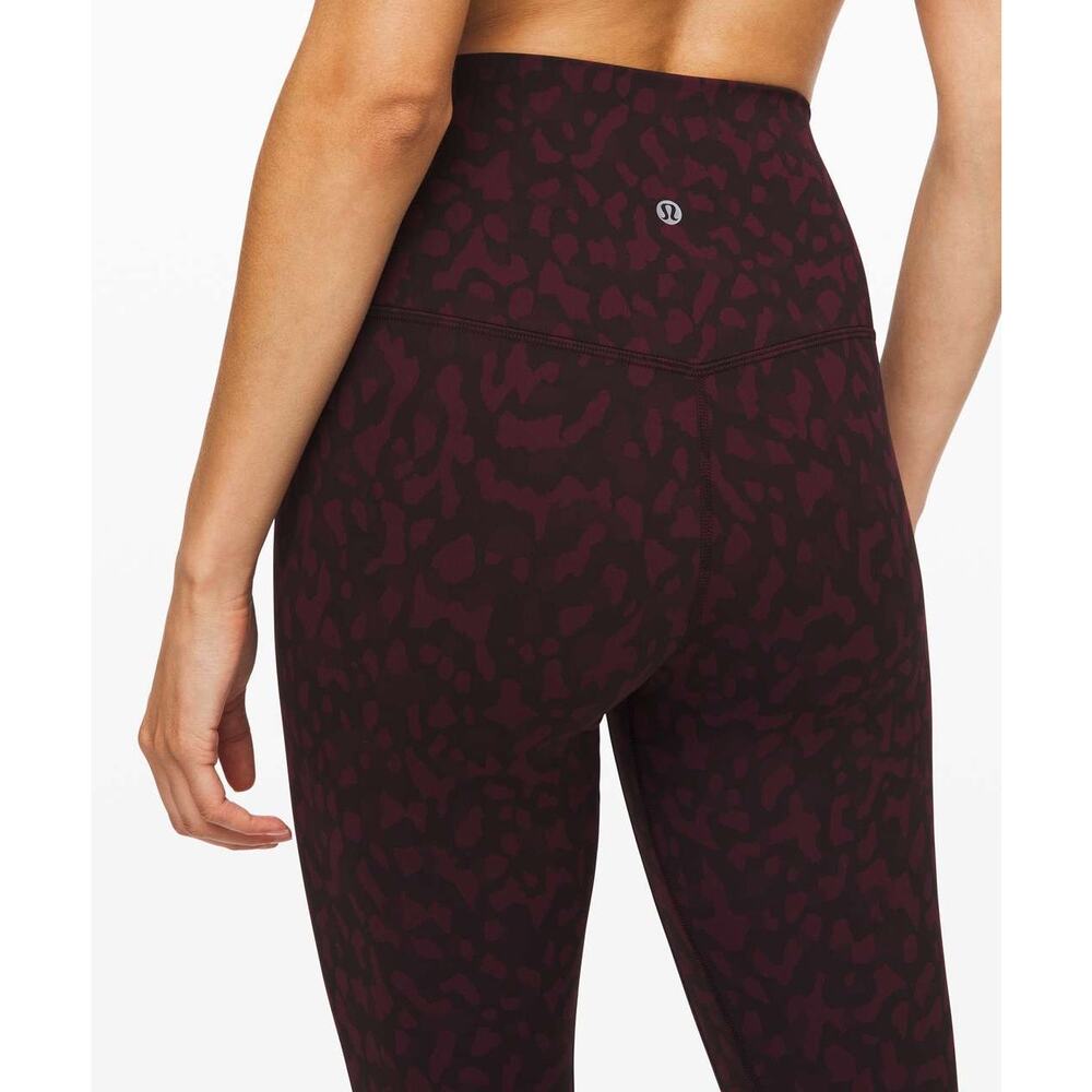 Lululemon Align High-Rise Pant 25" Burgundy Camo Size 2